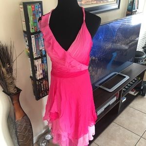 Hot Pink-Flowy-Dress- Size 8 (Fits like a 6)